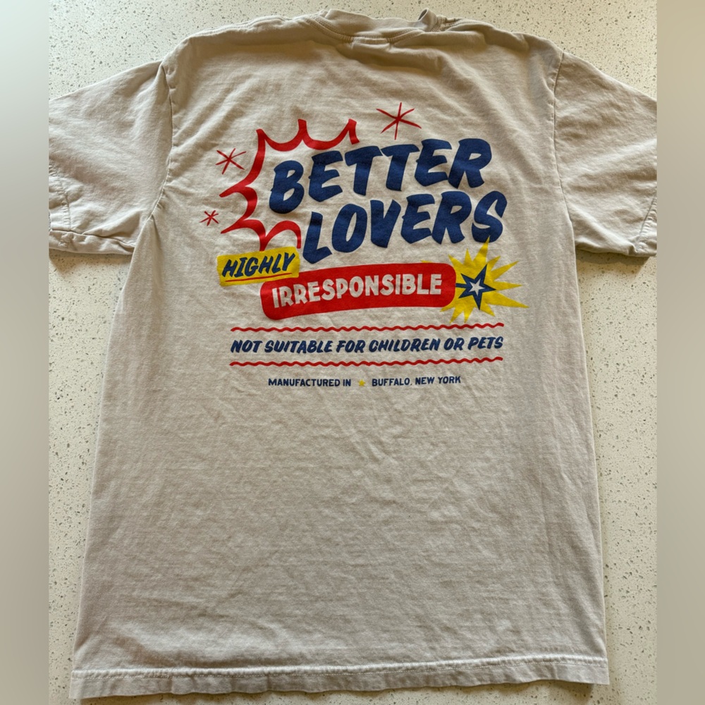 Better Lovers 'Highly Irresponsible' White Comfort Colors T-Shirt Size Medium